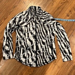 Christine Alexander sz S lightweight jacket black and white with rhinestones